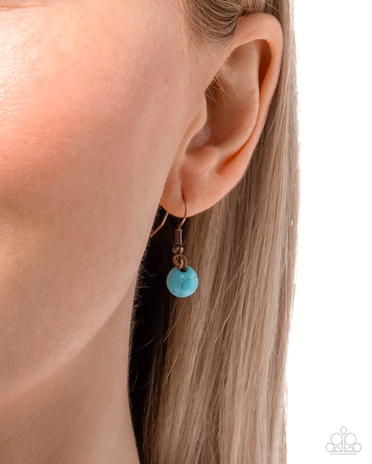 Longhorn Layers - Copper Navajo Pearl, Turquoise Stone Longhorn Pendant Necklace Paparazzi N3320
