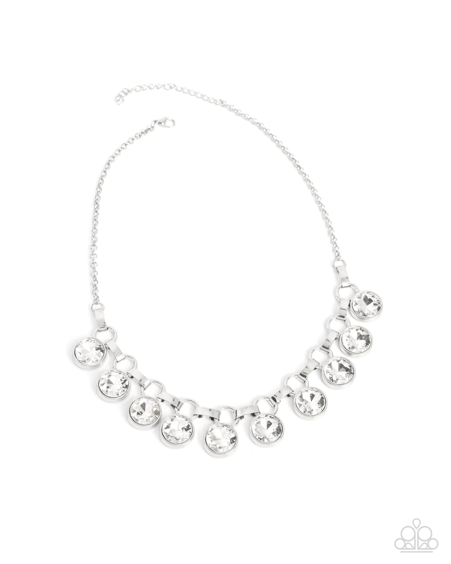 Paparazzi Scintillating Solitaire - White Rhinestone & Gem Necklace