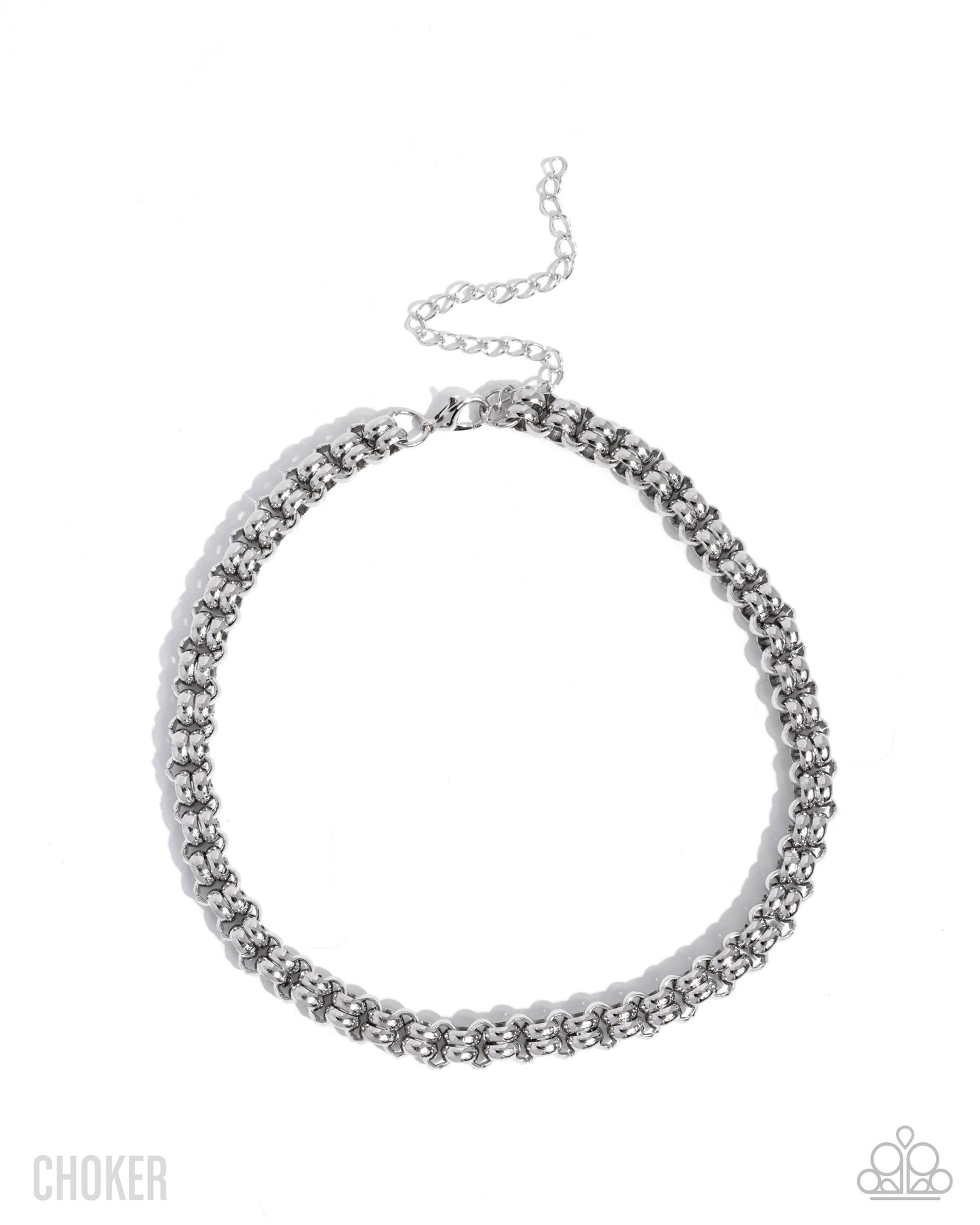Paparazzi Double Demand - Silver Box Chain Choker Necklace N3789