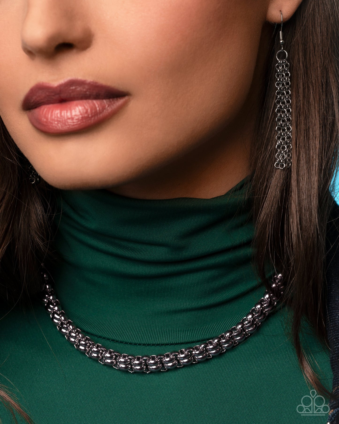 Paparazzi Double Demand - Silver Box Chain Choker Necklace N3789