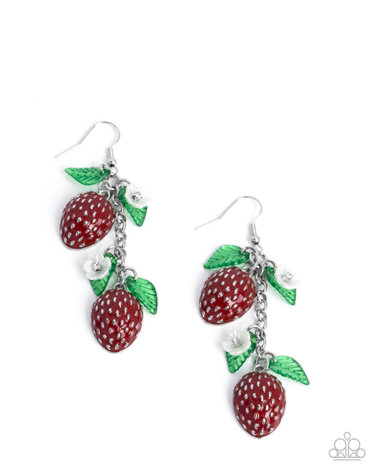 Seize the Strawberries - Red Strawberry Earring Paparazzi