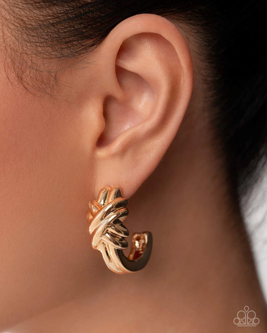 Honor Bound - Gold Hoop Earrings Life Of The Party July 2025 Paparazzi E2994
