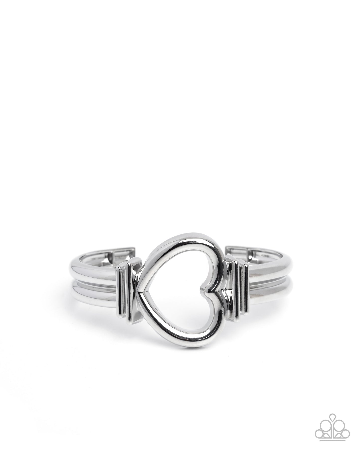 Paparazzi Heart Horizon - Silver Heart Cuff Bracelet B2773