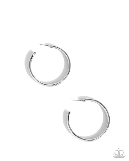 Paparazzi Traditional Trio - Silver Ringed 2 Inch Hoop Earring