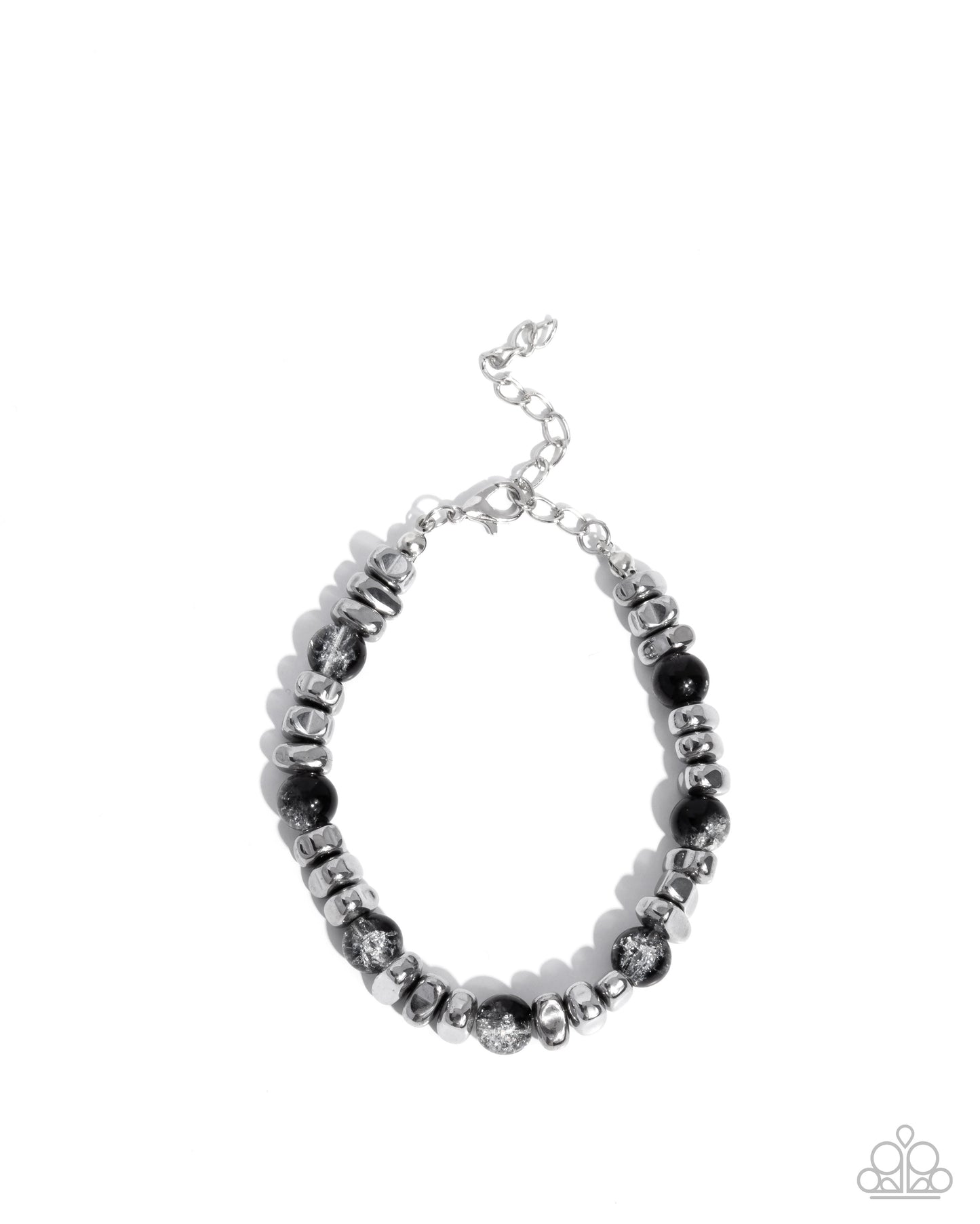Selfless Surprise - Black & Silver Pebble Urban Stretch Bracelet Paparazzi B2351