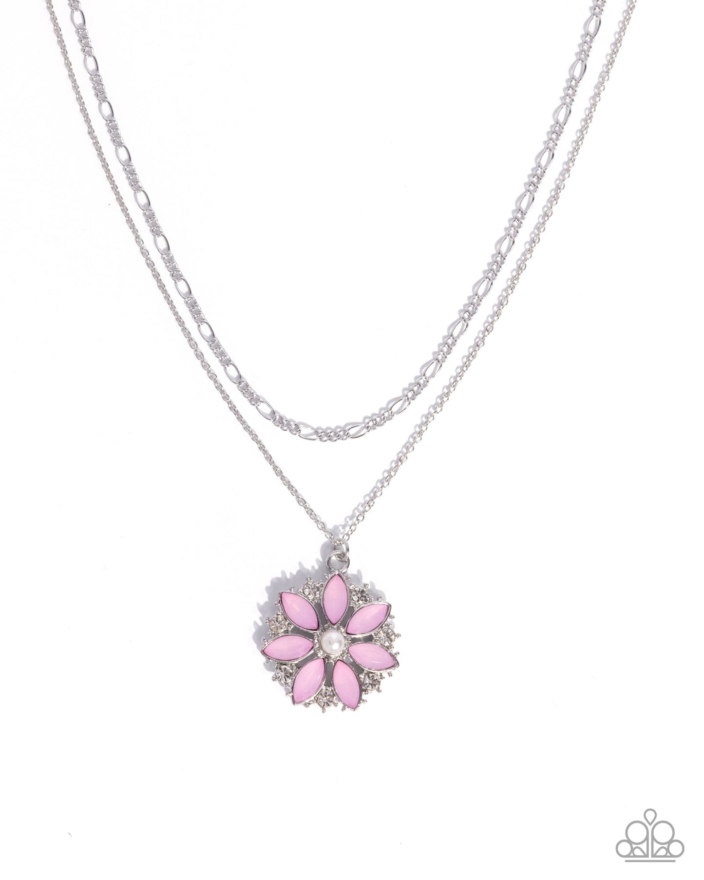 Paparazzi Floral File - Pink Opalescent Flower Necklace N4050