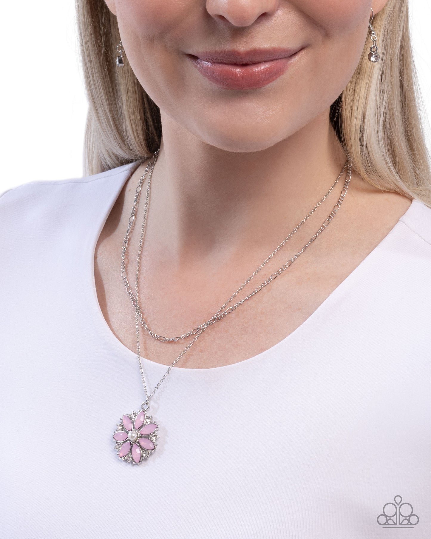 Paparazzi Floral File - Pink Opalescent Flower Necklace N4050