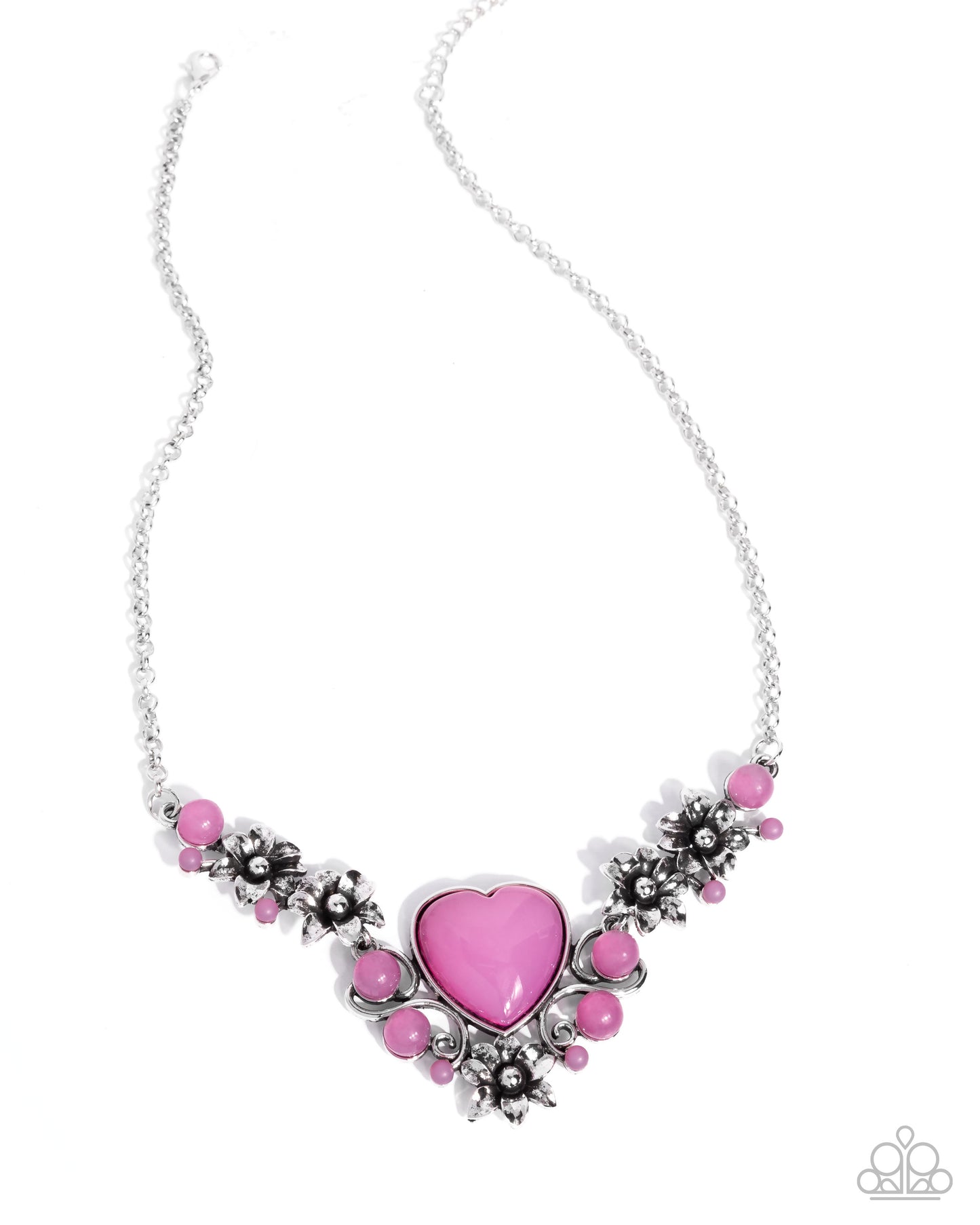 Paparazzi Vintage Volume - Purple Crocus Heart Silver Necklace N4000