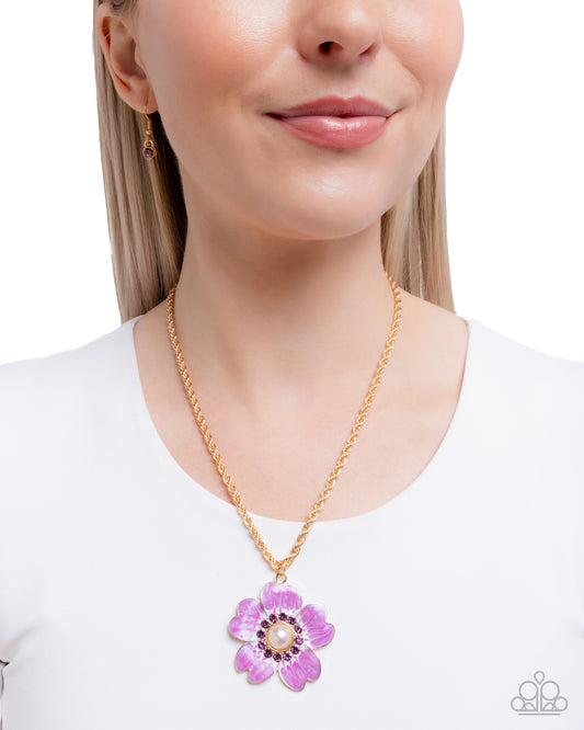 Paparazzi Perennial Pendant - Purple Flower Neckace