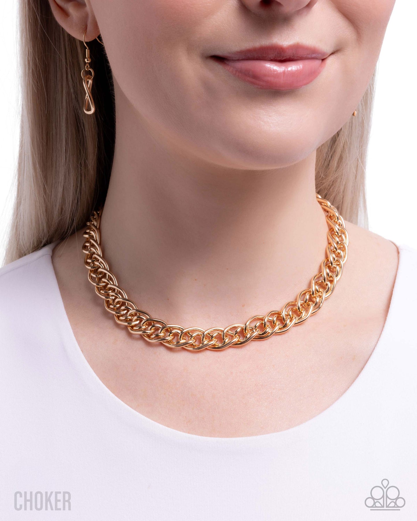 Paparazzi Lustrous Links - Gold High Sheen Choker Necklace N3889