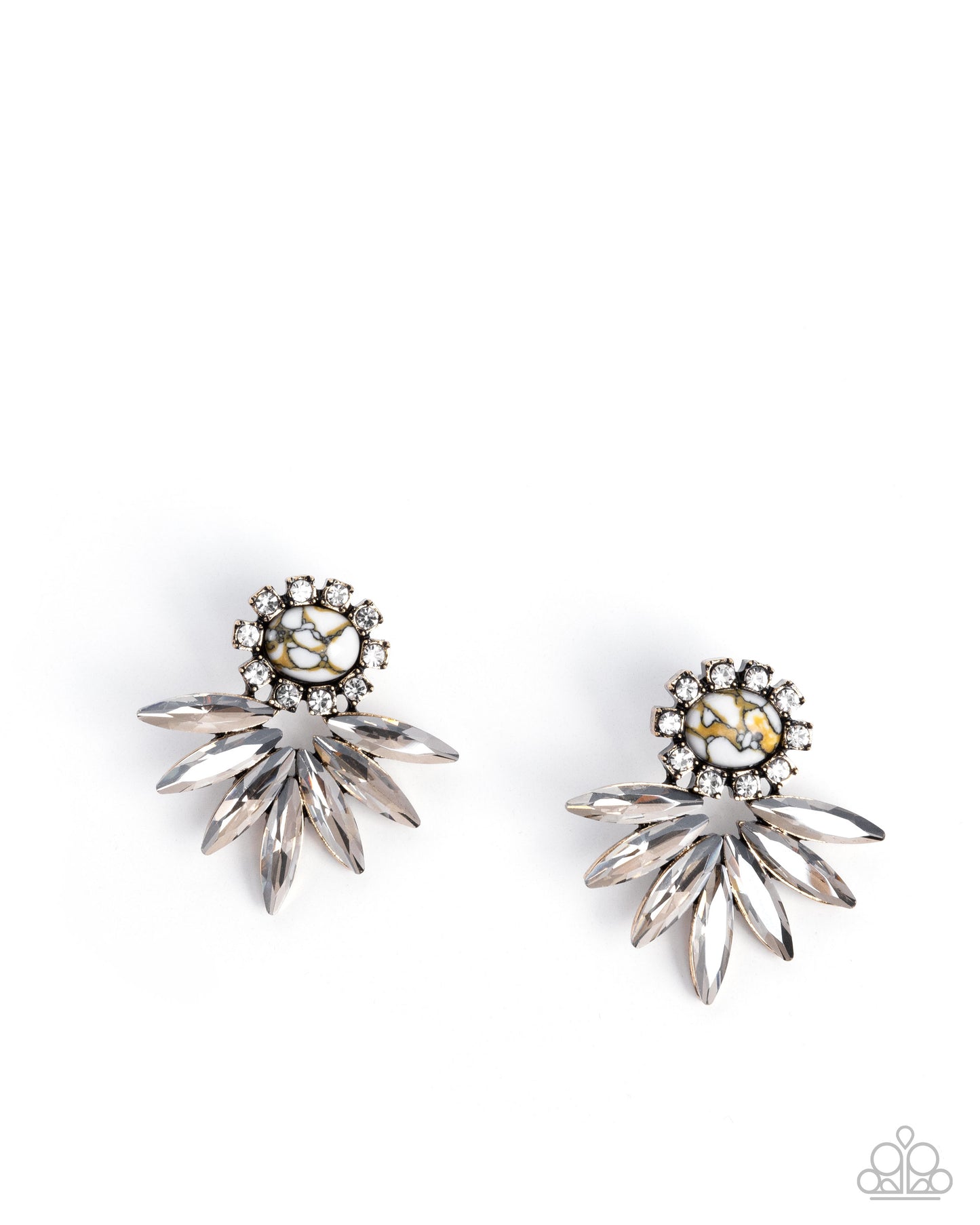 Marquise Mirage - Multi Marbled Stone & Smoky Gem Post Earring Paparazzi E3039