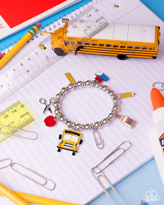 Schoolyard Statement - Multi School Bus, Pencil, Back To School Charm Style Bracelet Paparazzi B2358