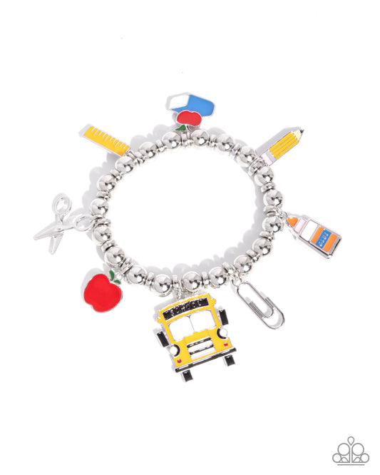 Schoolyard Statement - Multi School Bus, Pencil, Back To School Charm Style Bracelet Paparazzi B2358