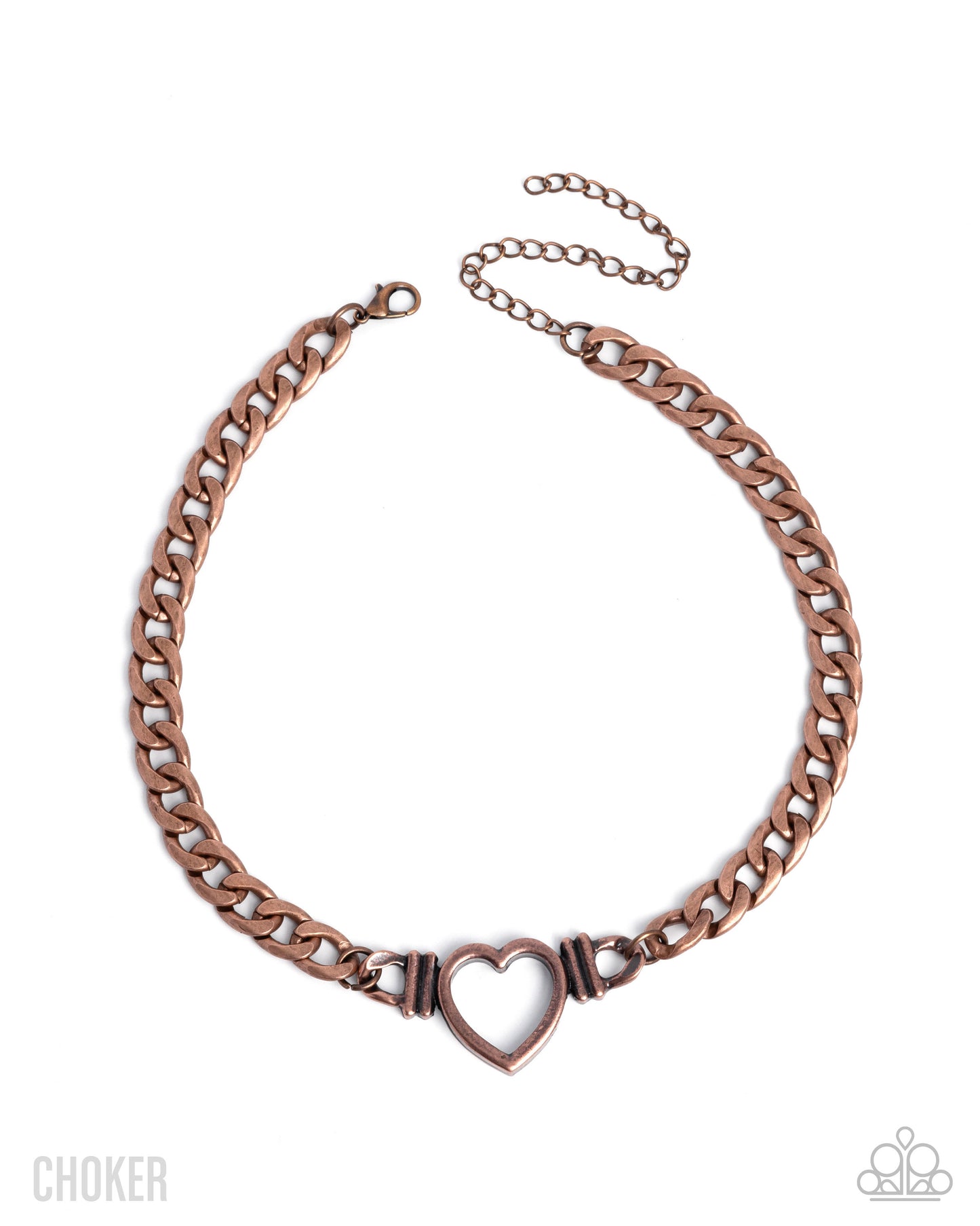 Paparazzi Heartfelt Hunch - Copper Heart Choker Necklace