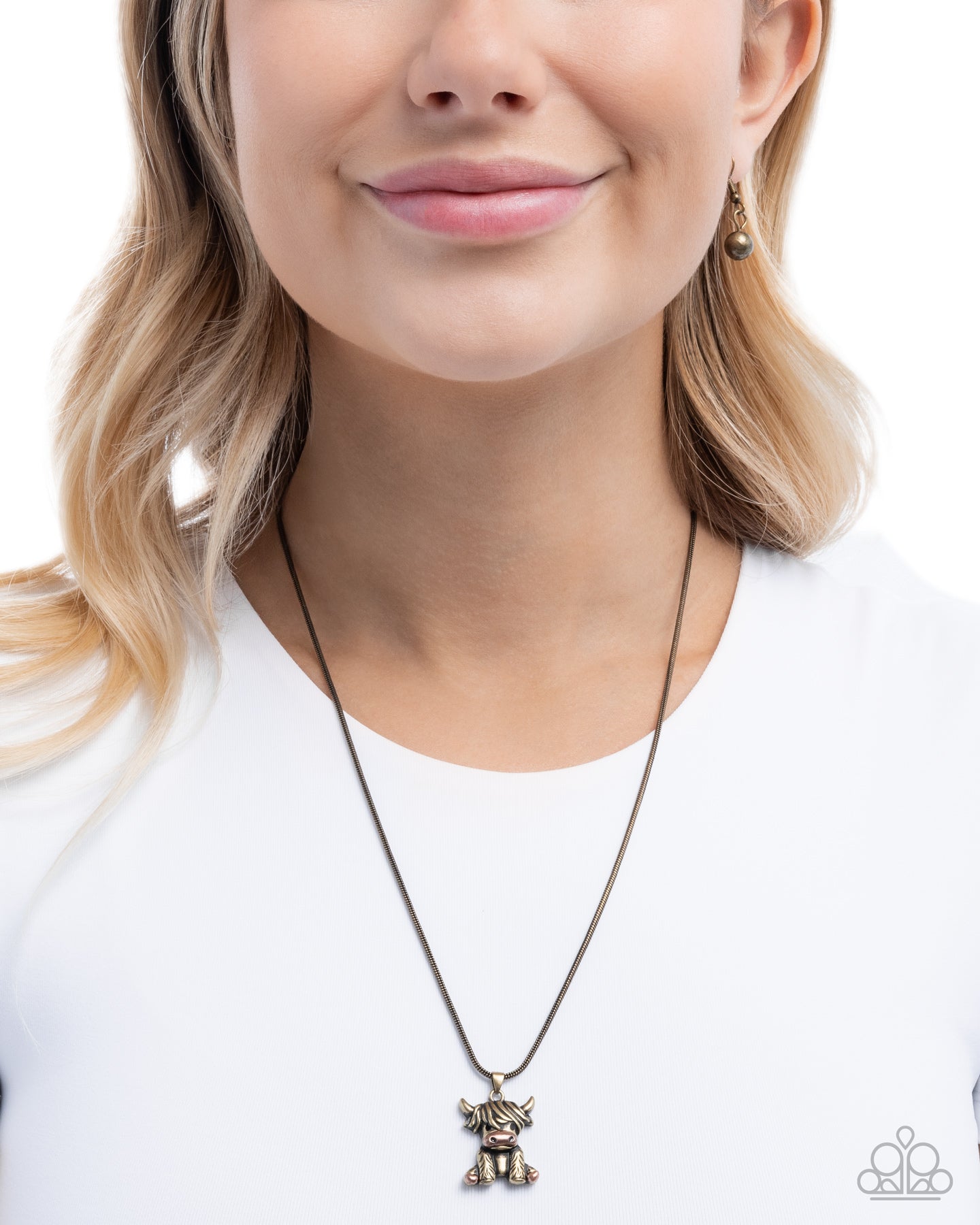Highland Hero - Brass & Copper Baby Cow Necklace Paparazzi