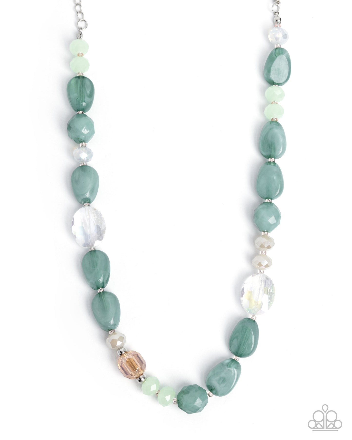 Paparazzi Colorful Certainty - Green - Light Green, Kashmir, Brown Bead Necklace N3973
