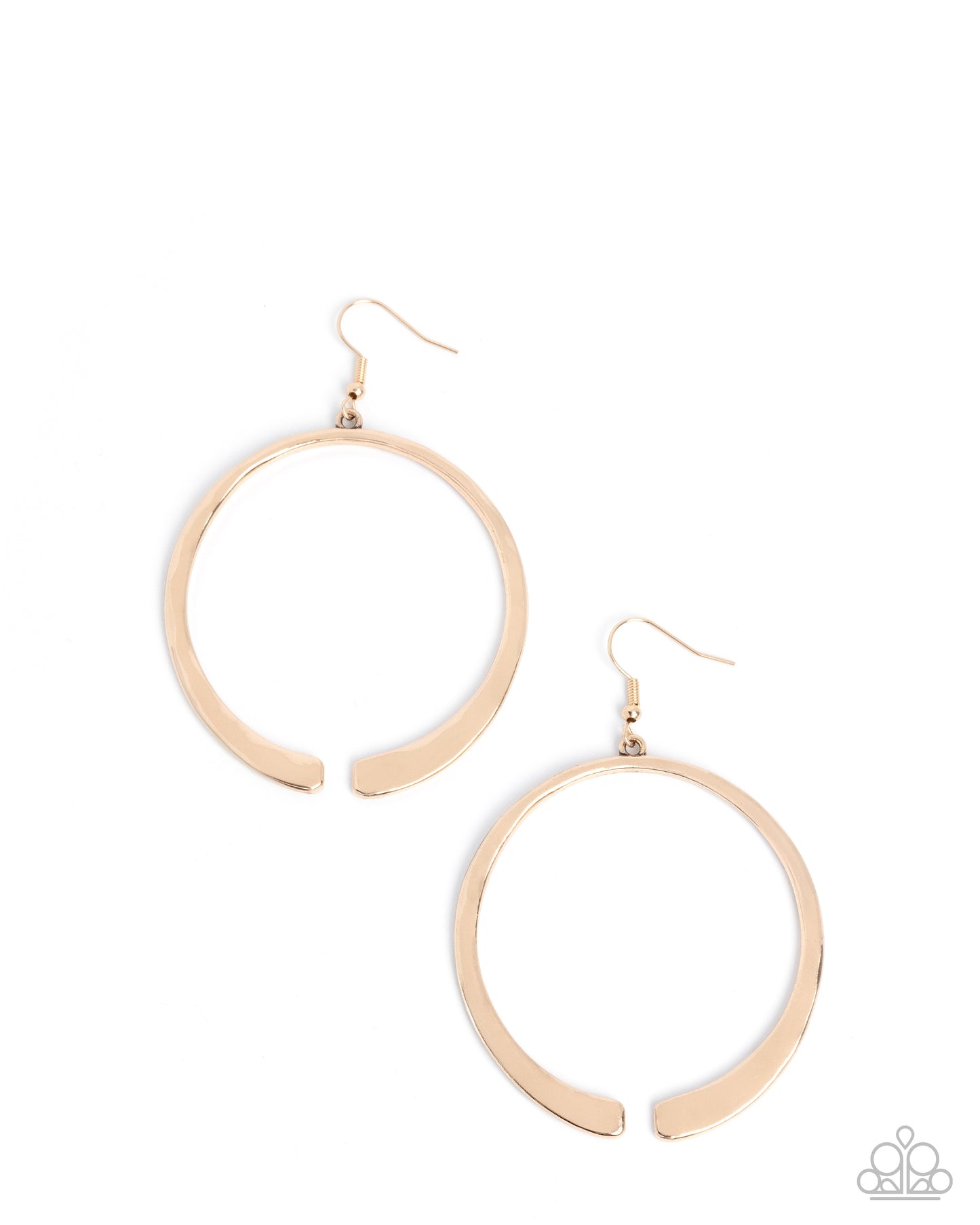 Paparazzi Separated Showcase - Gold Hammered Frame Modern Style Earring E3254