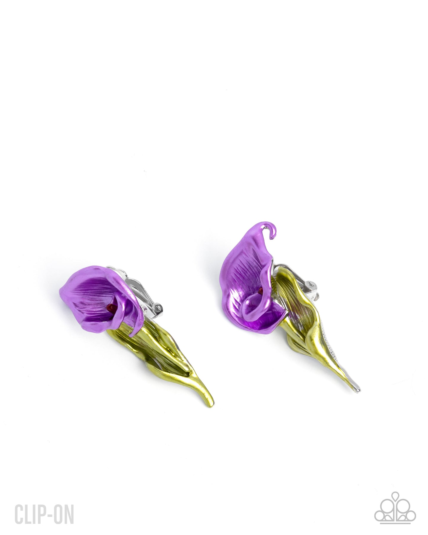 Paparazzi Tulip Tribute - Purple Crocus Tulip Flower Clip-On Earring E3368