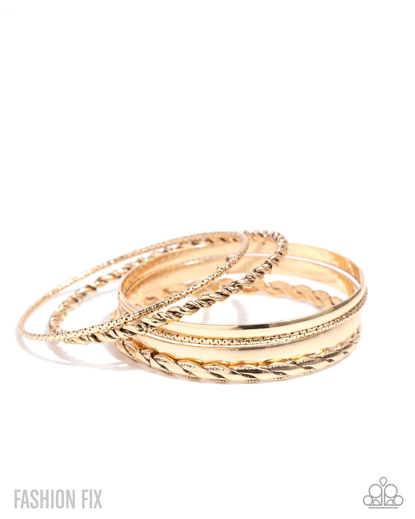 Smitten Southern - Gold Bangle Bracelets Set Of 6 Simply Santa Fe Fashion Fix July 2025 Paparazzi B2315