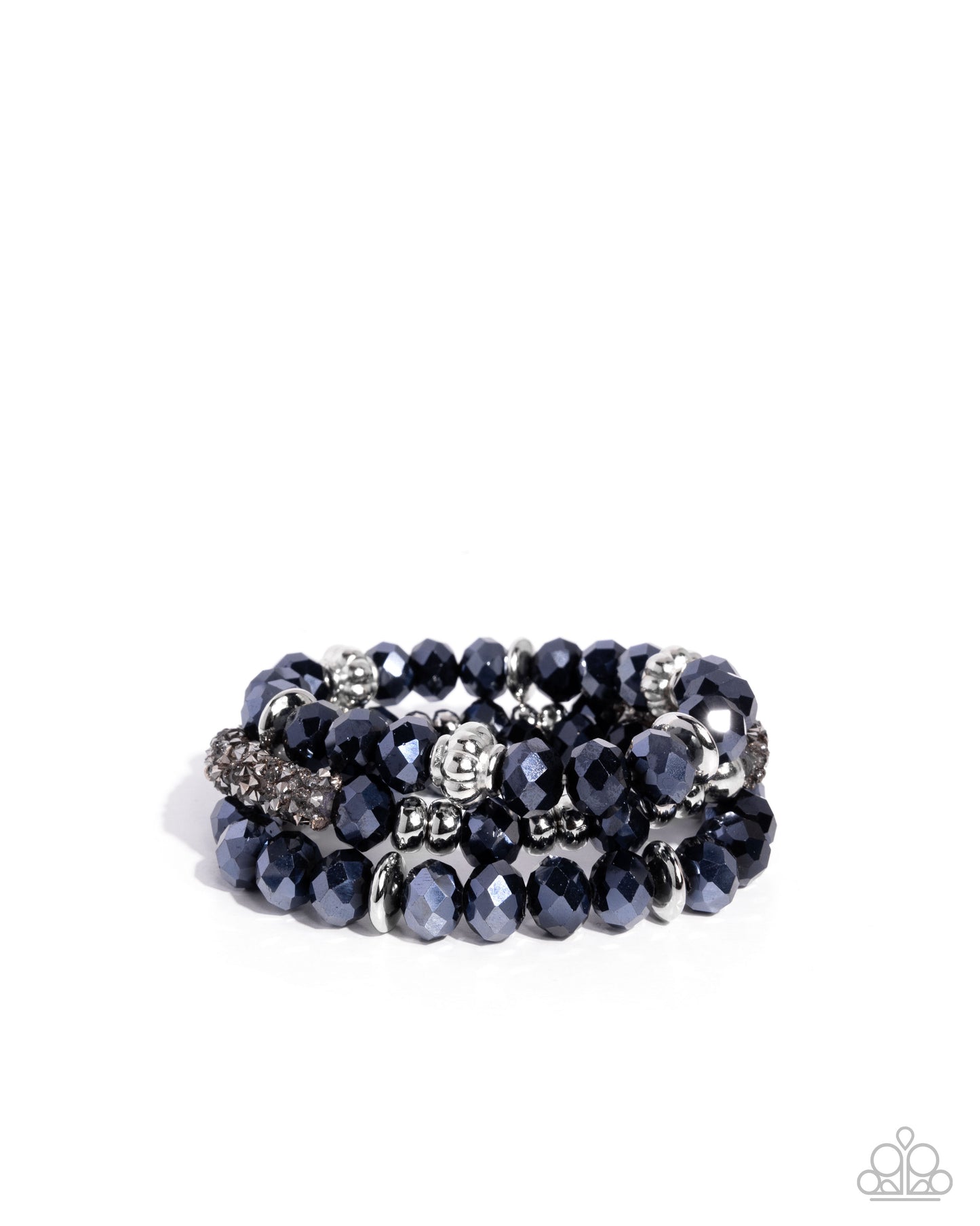Paparazzi Faceted Fusion - Blue Set Of 3 Stretch Bracelets B2523