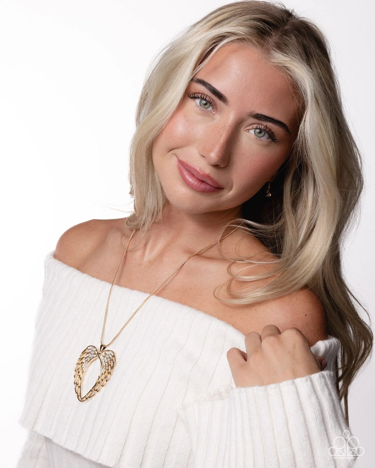 Angelic Accuracy - Gold Angel Wing Necklace Life Of The Party September 2025 Paparazzi