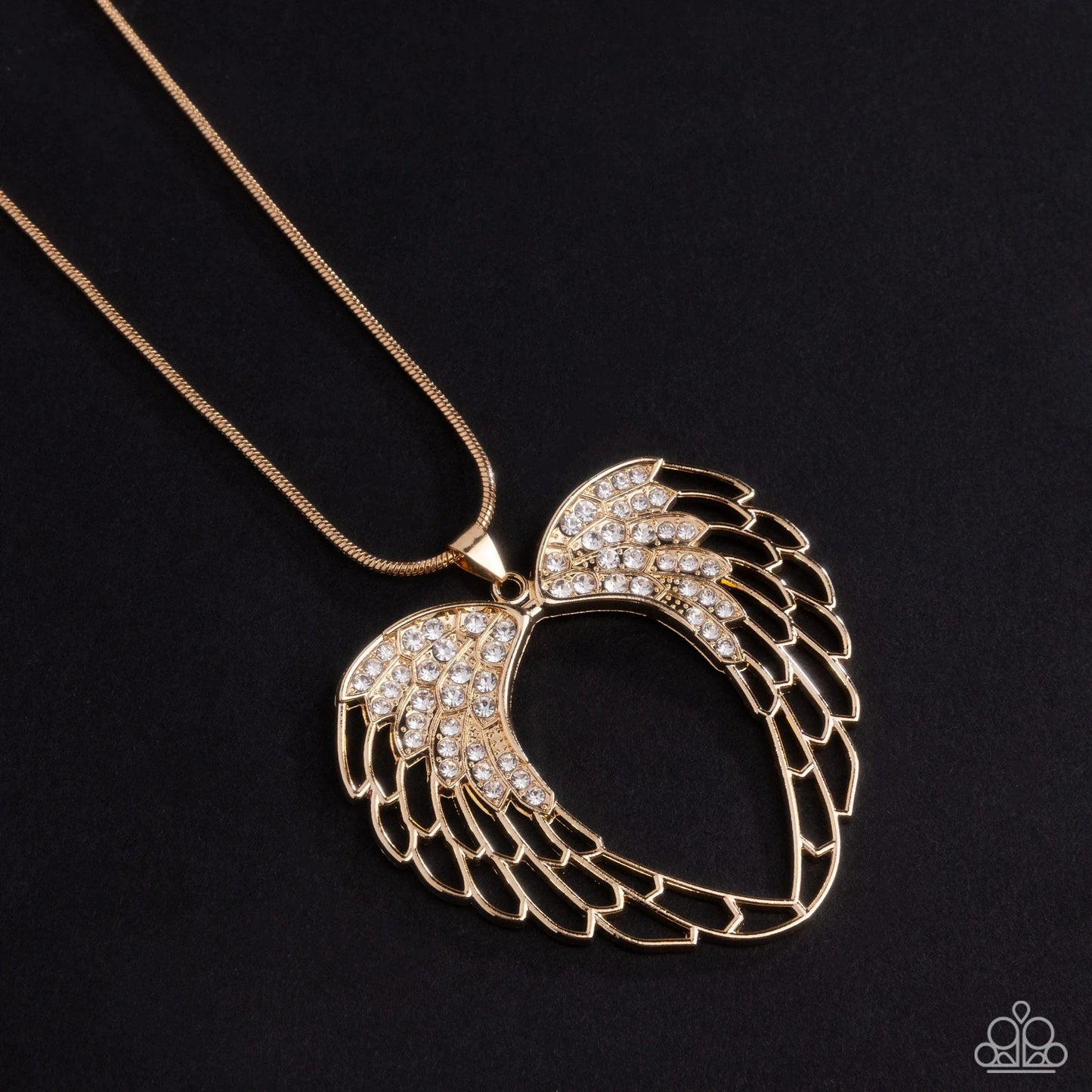 Angelic Accuracy - Gold Angel Wing Necklace Life Of The Party September 2025 Paparazzi
