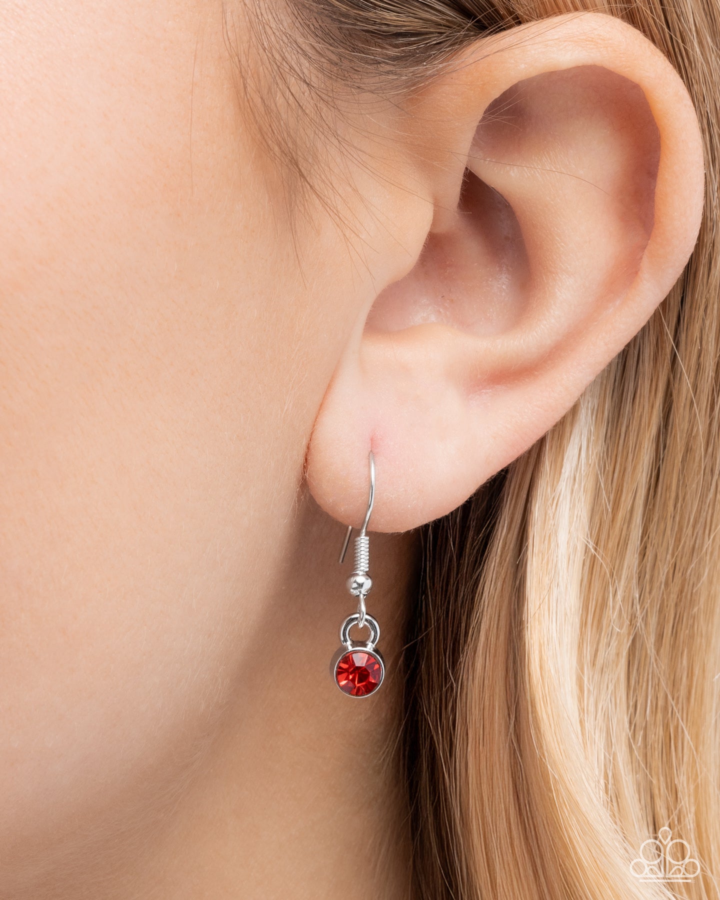 Remarkable Rose - Red Rhinestone Silver Rose Layered Necklace Paparazzi