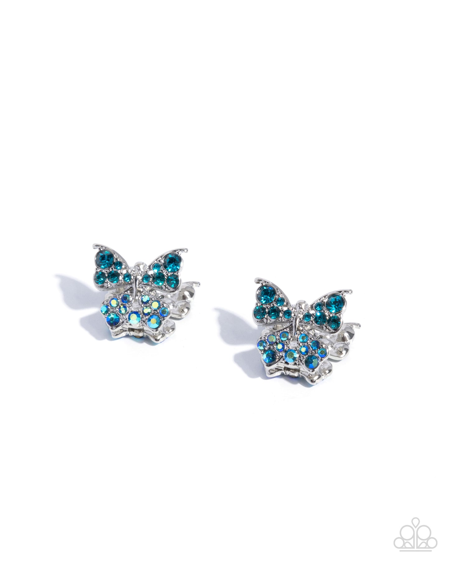 Paparazzi Aerial Apprentice - Blue Zircon Hinge Butterfly Earring E3227