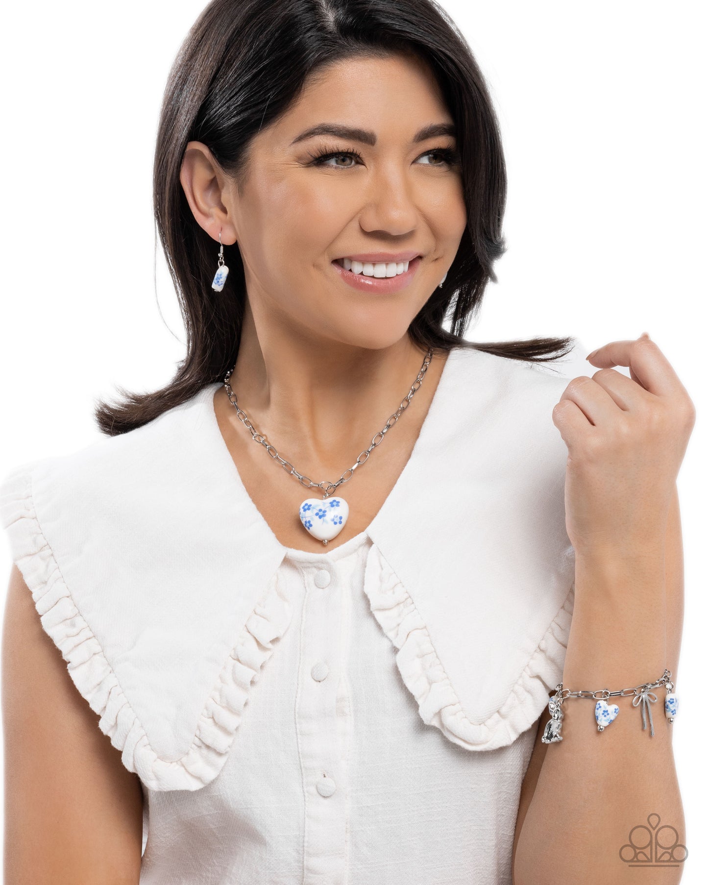 Painted Pact - Complete Look Painted Poetry - Blue Necklace & Painted Proficiency - Blue Bracelet Paparazzi N3430