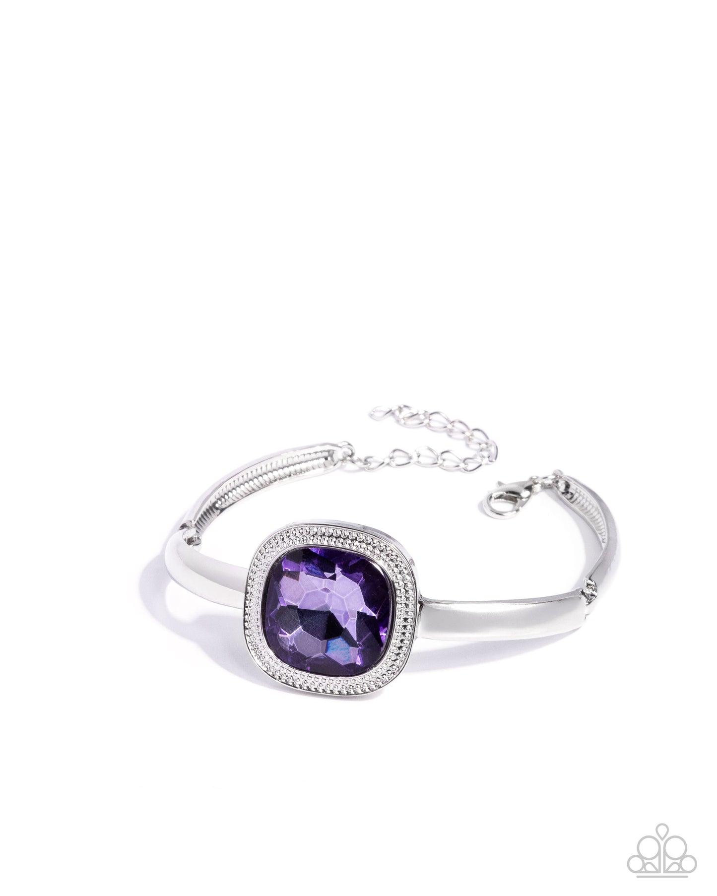 Asscher Assumption - Complete Look Adorably Asscher Purple Gem Necklace & Asscher Admiration Purple Gem Bracelet Paparazzi N3618