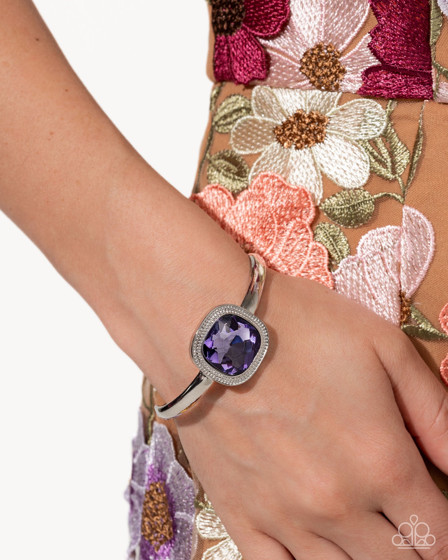 Asscher Assumption - Complete Look Adorably Asscher Purple Gem Necklace & Asscher Admiration Purple Gem Bracelet Paparazzi N3618