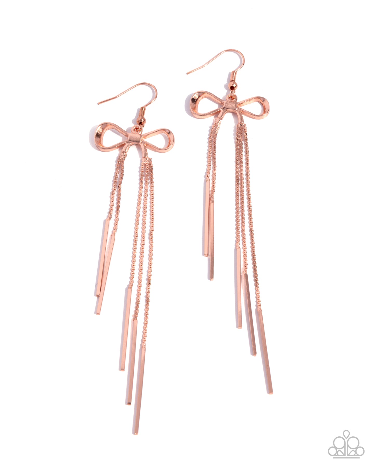 Paparazzi Coquette Craze - Copper Bow Fringe Earring E3308