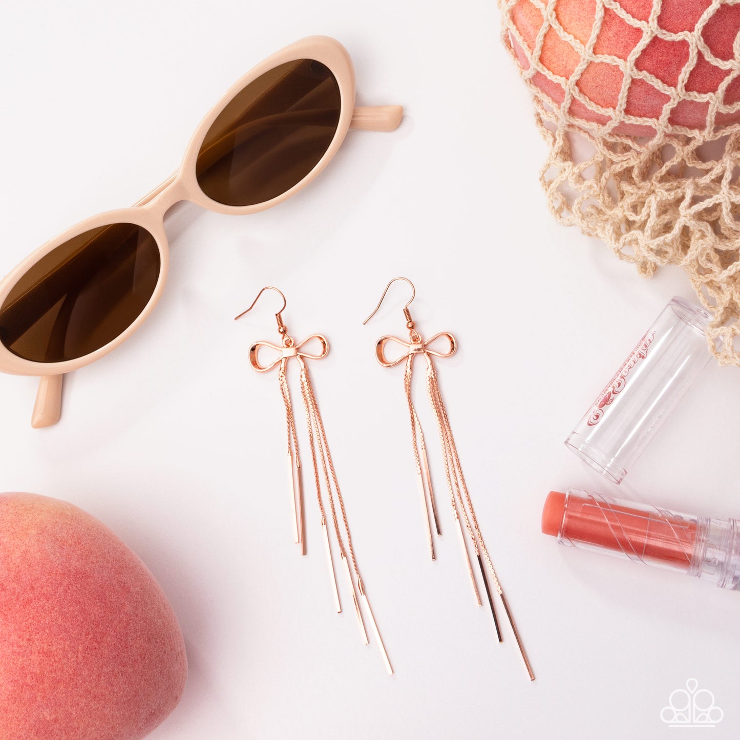 Paparazzi Coquette Craze - Copper Bow Fringe Earring E3308