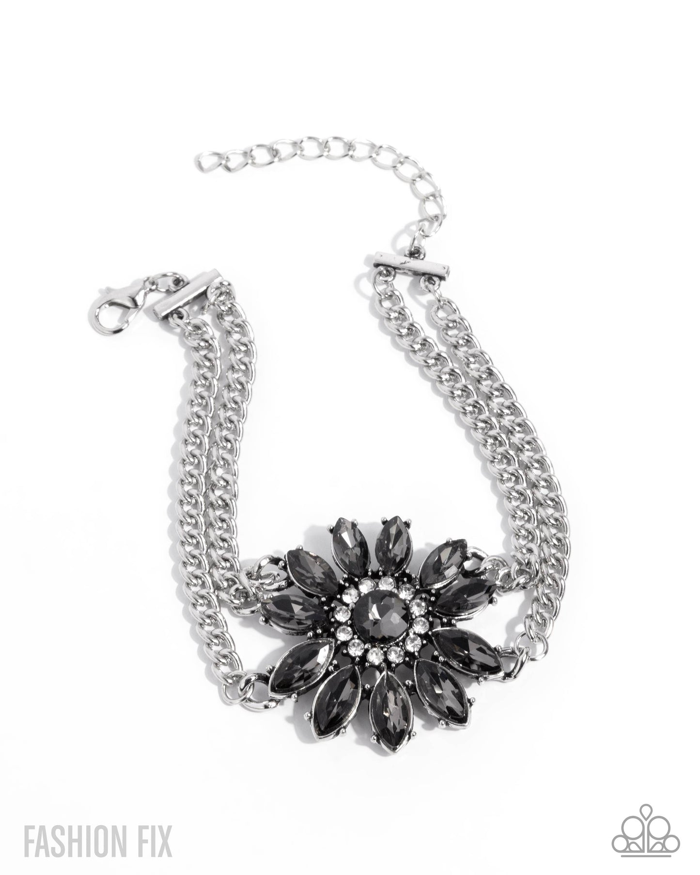 Edge of Elegance - Silver  Smokey Gem Floral Bracelet Magnificent Musings Fashion Fix July 2025B2312