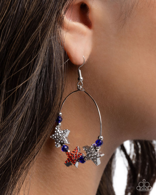 Country Countdown - Multi Red, White, Blue Patriotic Earring Santa Fe Style Paparazzi