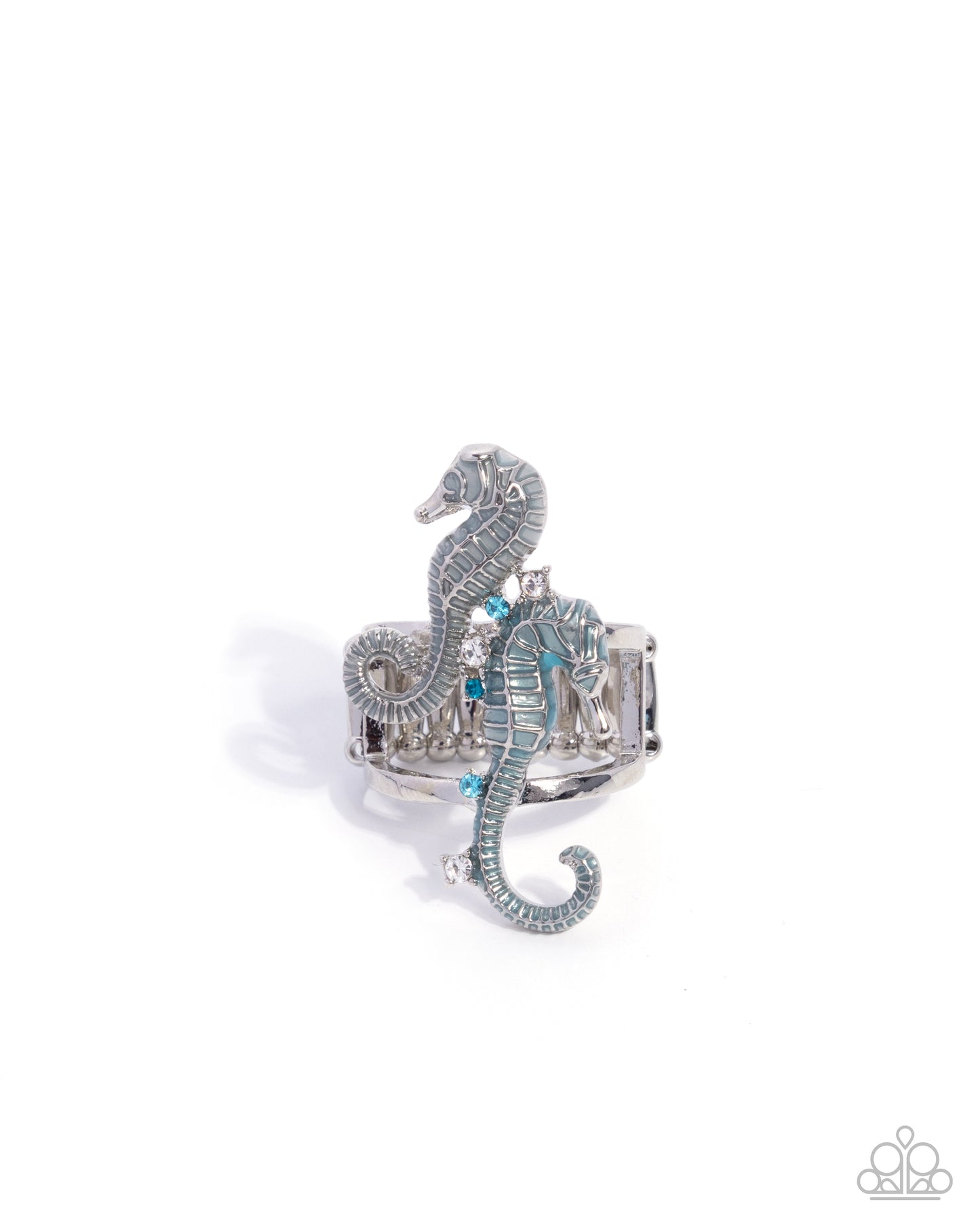 Paparazzi Seahorse Specialty - Blue & Silver Seahorse Ring