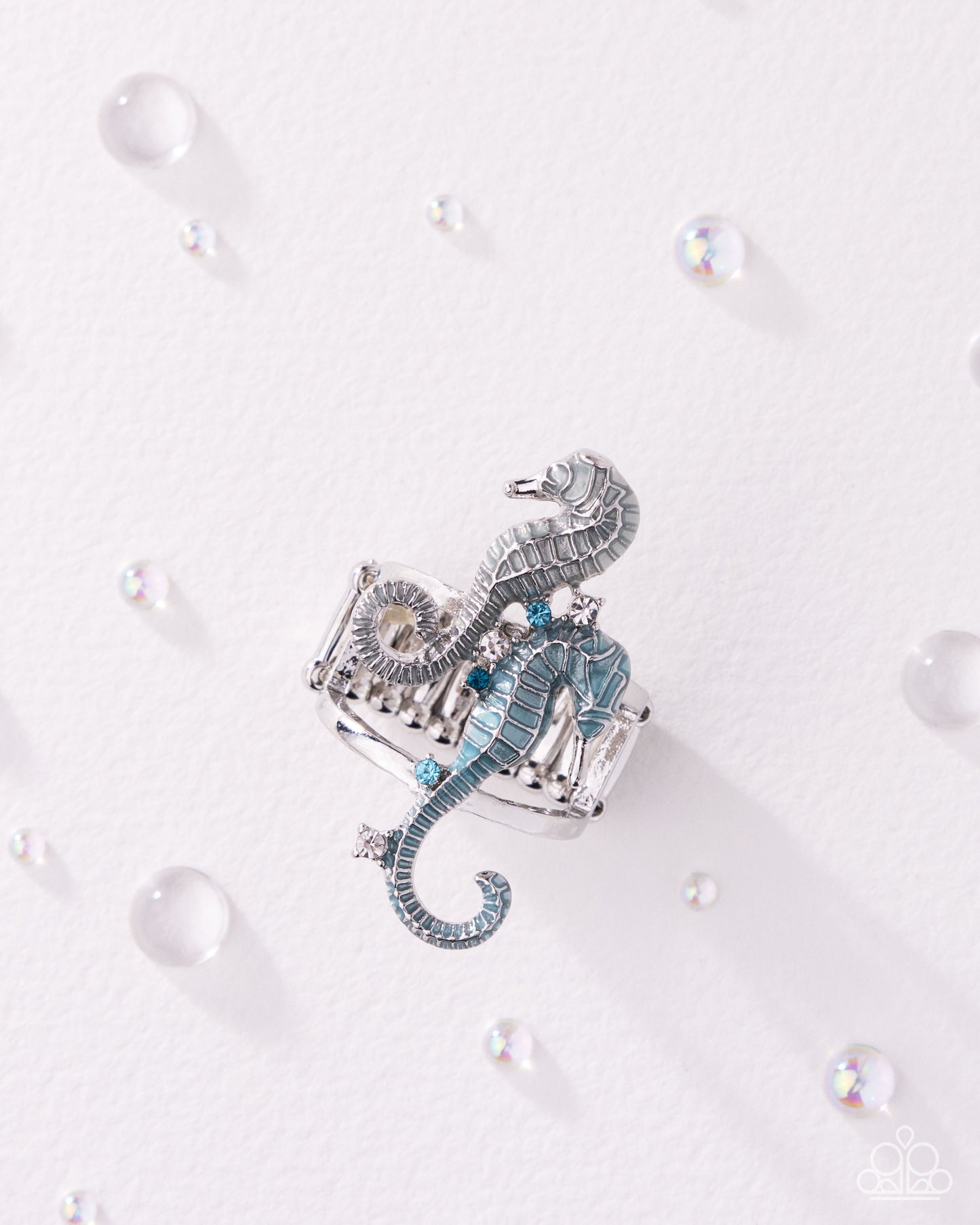 Paparazzi Seahorse Specialty - Blue & Silver Seahorse Ring