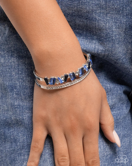 Paparazzi Sculpted Splendor - Blue Cuff Bracelet