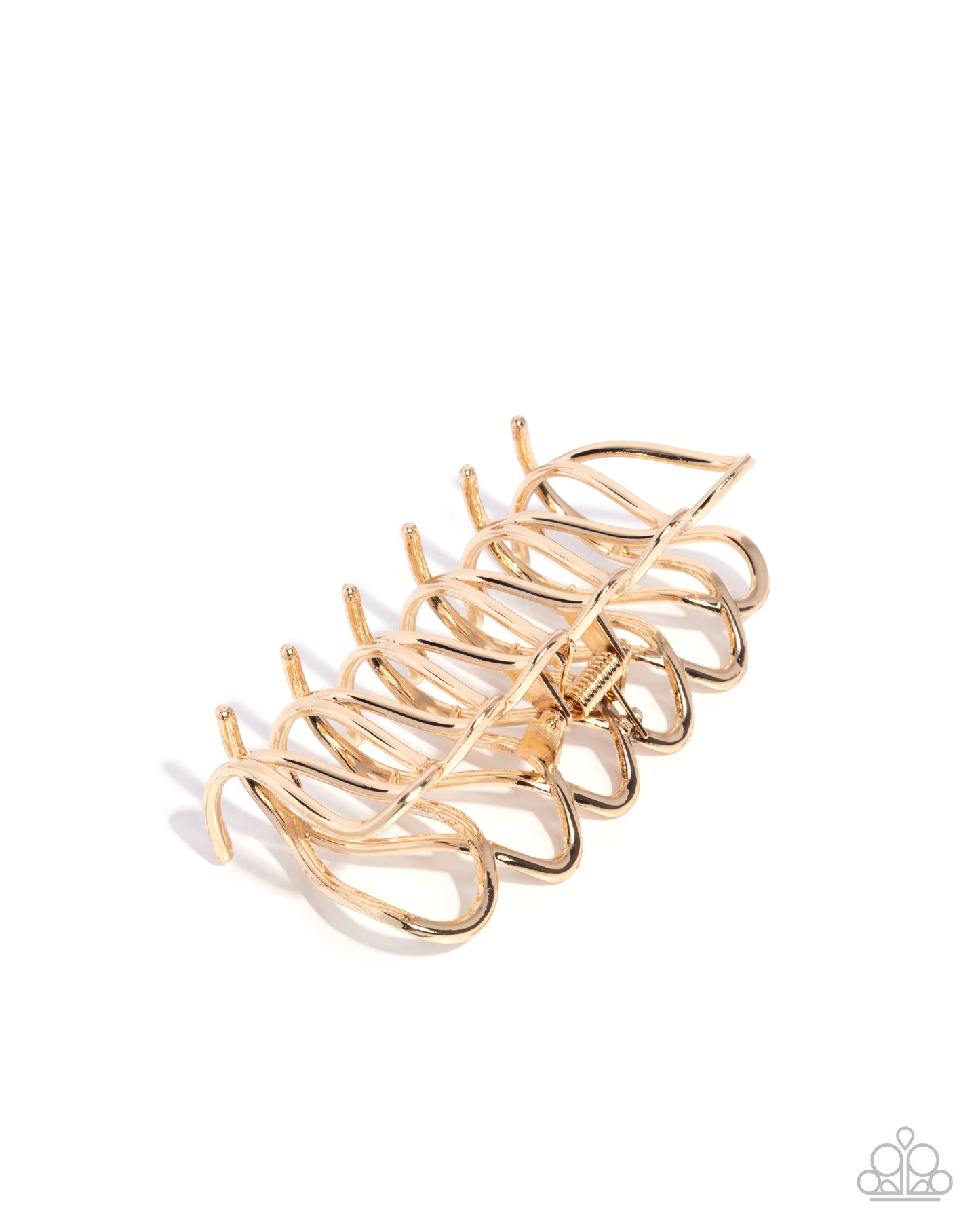 Scalloped Showstopper - Gold Metal Frame Hair Claw Clip Paparazzi H0193