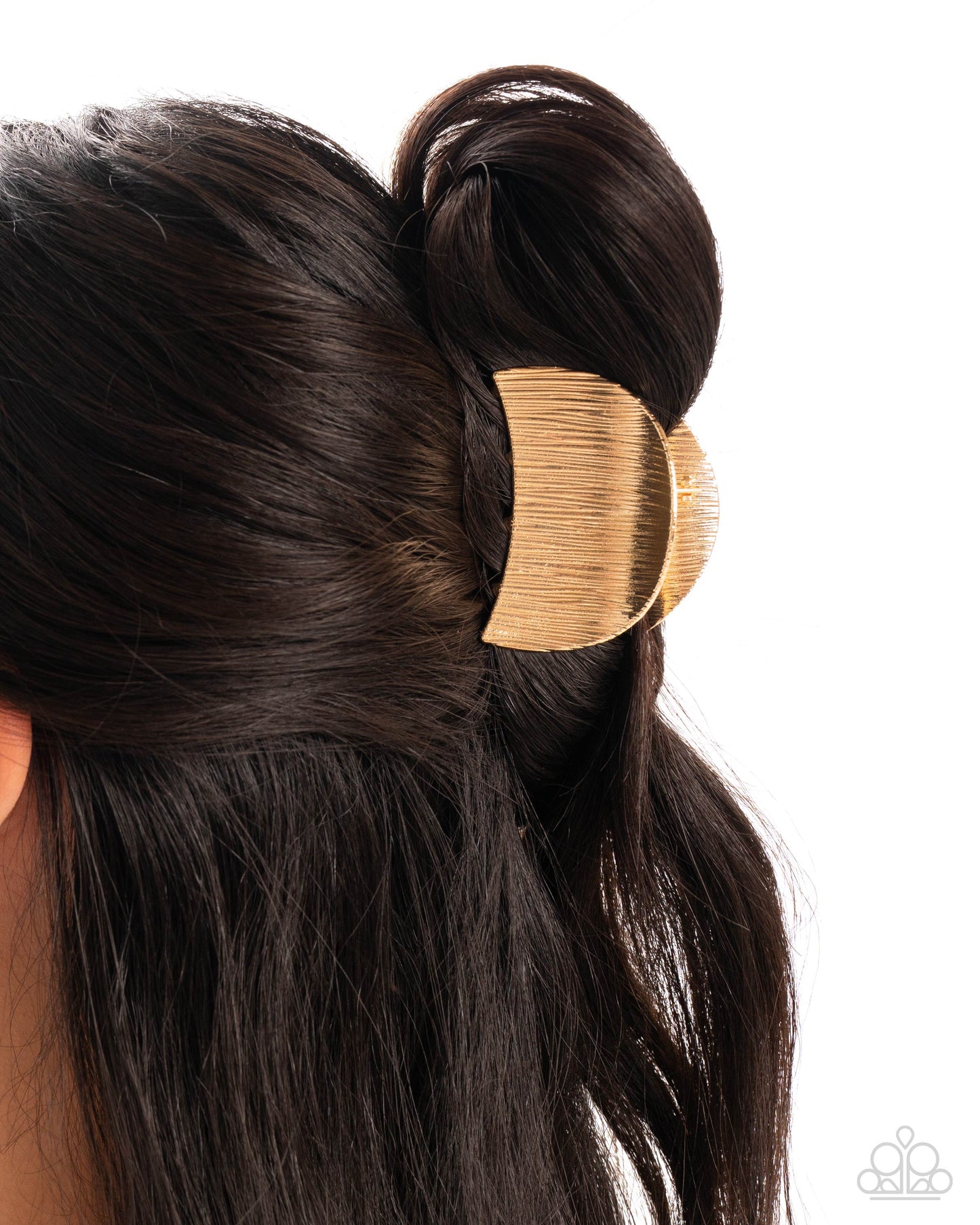Steadfast Sheen - Gold Metallic Frame Hair Claw Clip Paparazzi H0199
