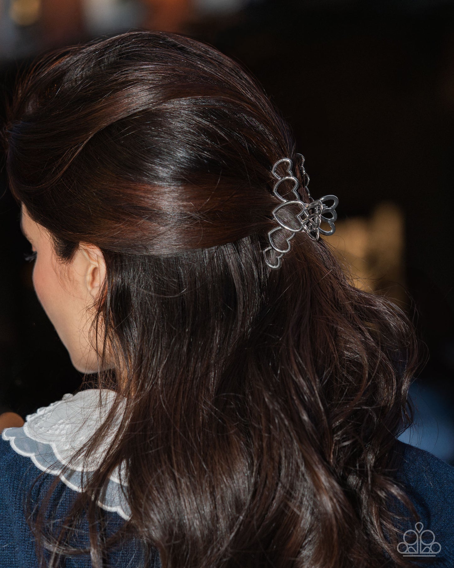 Paparazzi Youre Still The One - Silver Heart Hair Claw Clip