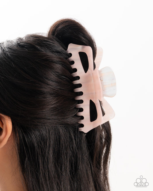 Striped State of Mind - Multi Pearlescent Swirl, Translucent Pink Hair Claw Clip Paparazzi H0198