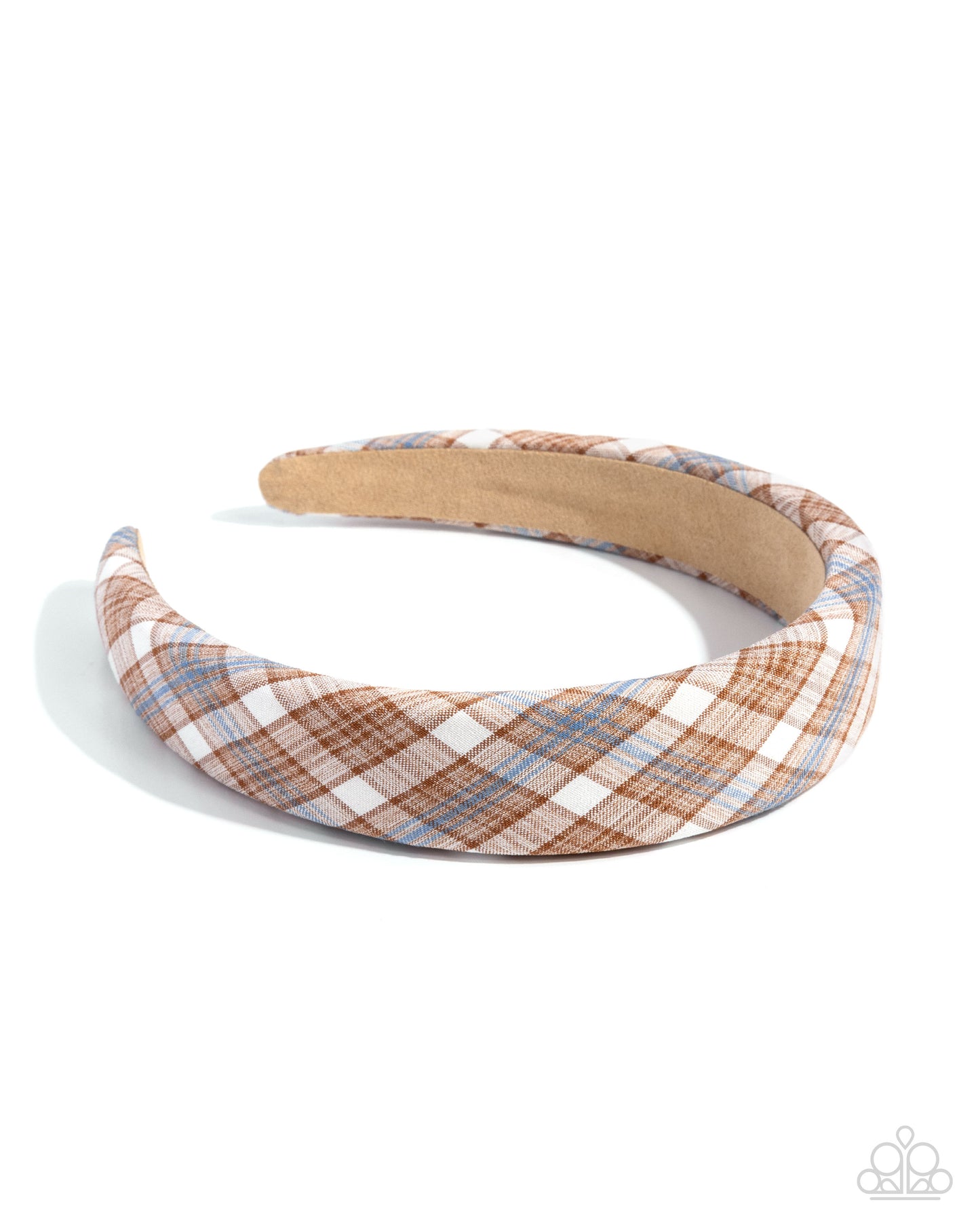 Adorably Academic - Brown, Light Blue, White Fabric Headband Hair Accessory Paparazzi H0227