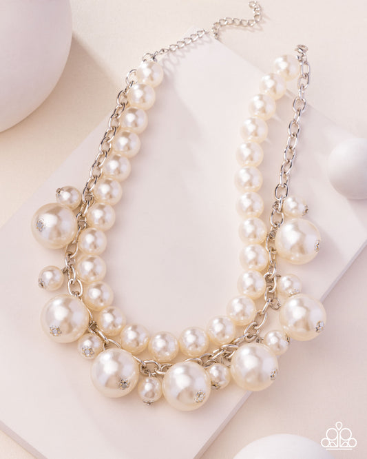 Sophisticated to the Max - White Pearl Layered Choker Necklace Paparazzi 2025 Convention Exclusive N3494