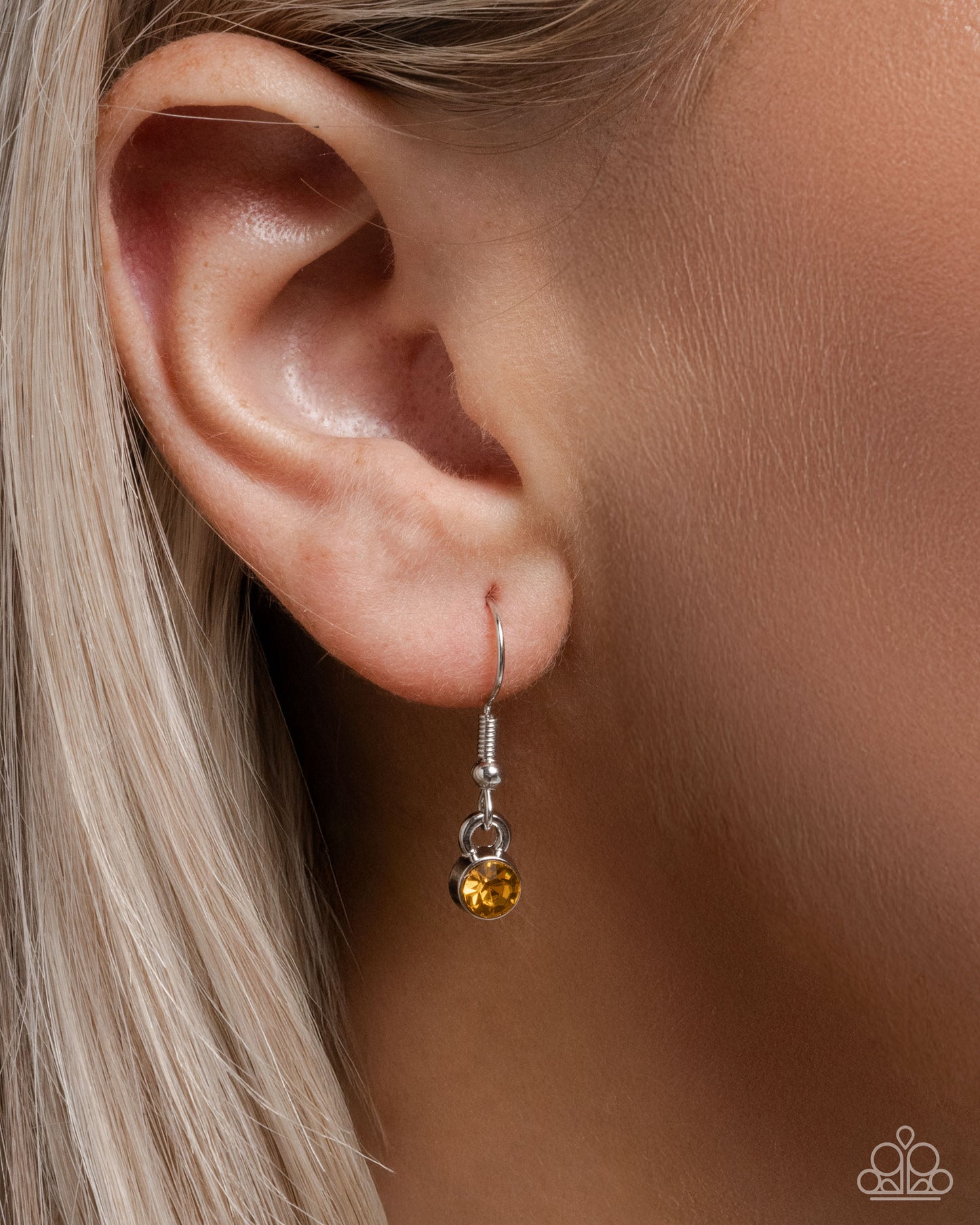 Paparazzi Gliding Glam - Yellow, Topaz, Light Rose, Light Violet, Iridescent Blue Rhinestone SilverButterfly Pendant Necklace