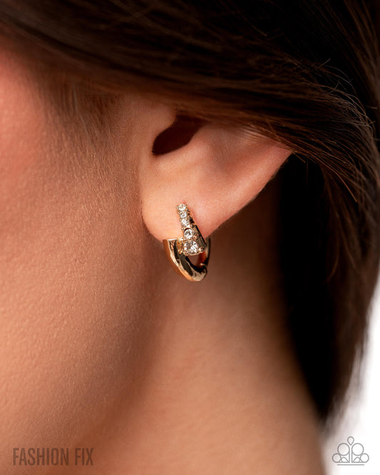 Personalized Pizzazz - Gold 1/2 Inch Hoop Earring Sunset Sightings Fashion Fix July 2025 Paparazzi E2989
