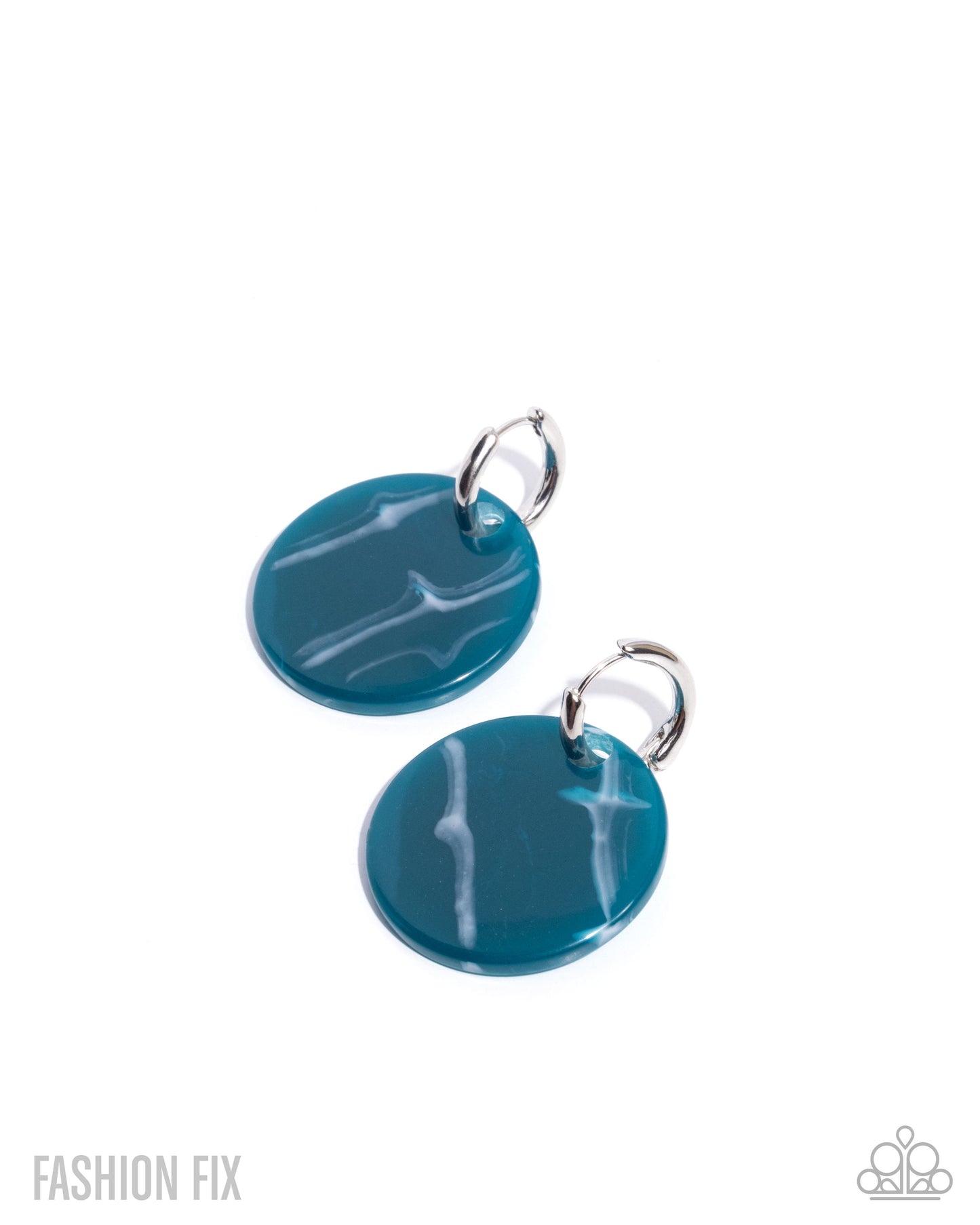 Spirited Show - Blue Acrylic Disc 1/2 Inch Hoop Earring Fashion Fix Glimpses Of Malibu July 2025 Paparazzi E2990