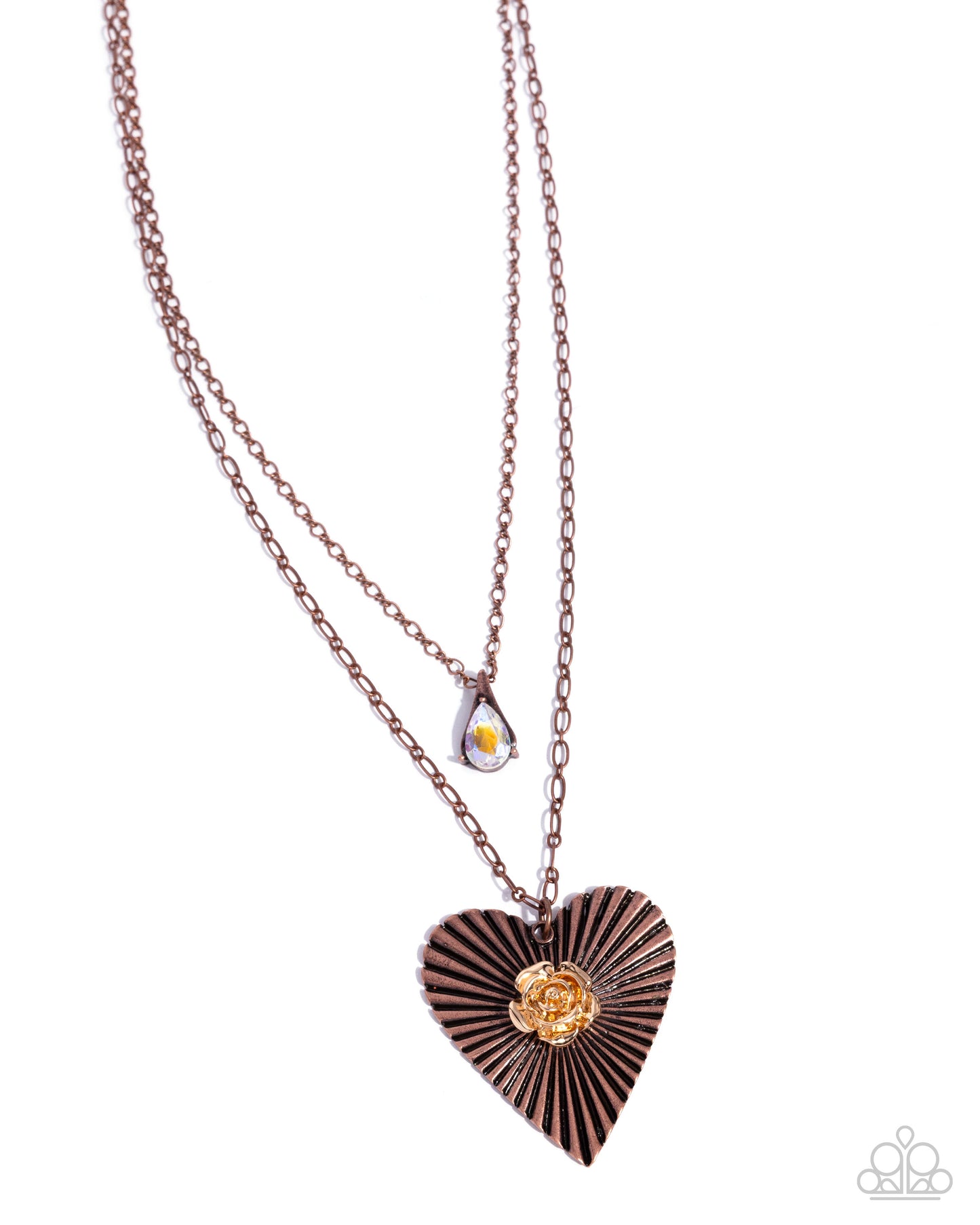Paparazzi Hypnotic Hero - Copper Heart & Gold Rose Necklace
