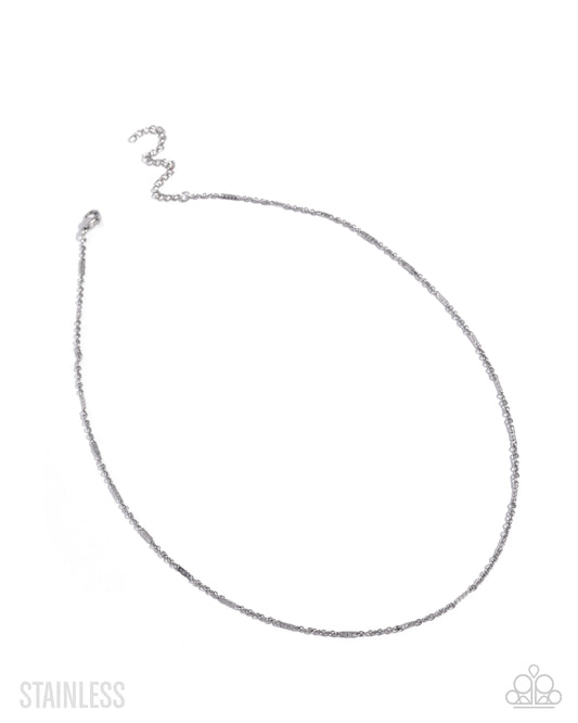 No Drama - Silver Stainless Steel Urban Chain Necklace Paparazzi 2025 Convention Exclusive N3514
