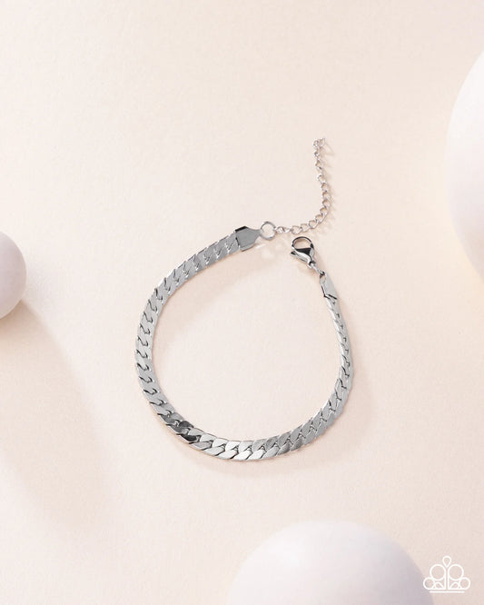 Weekend Wait - Silver Stainless Steel Urban Bracelet Paparazzi  2025 Convention Exclusive B2332